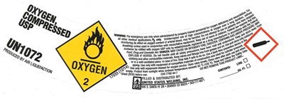 OXYGEN SHOULDER LABEL - Compressed Gas Medical Oxygen